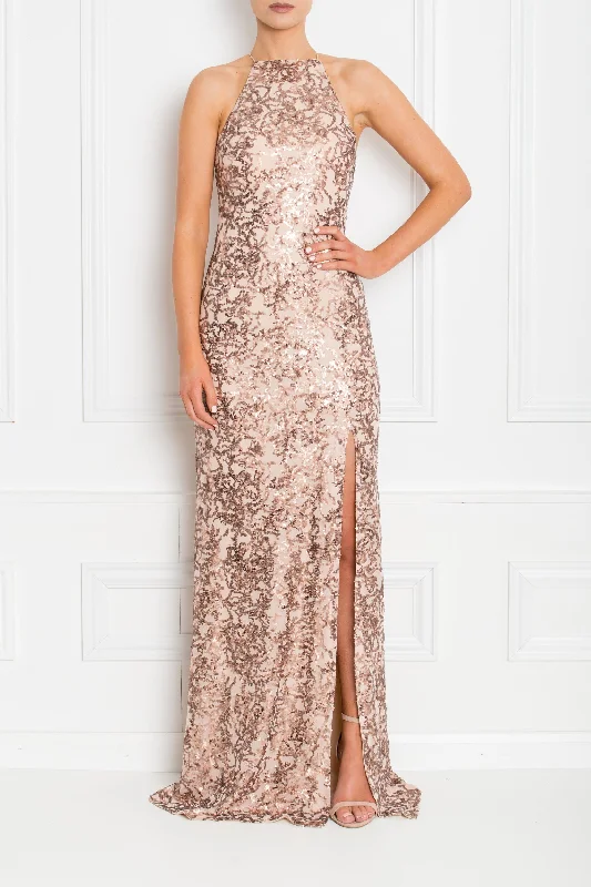 Women’s clothing to inspire confidence and beauty   HARLEY ROSE PINK SPARKLE SEQUIN BACKLESS MAXI DRESS * LAST ONE