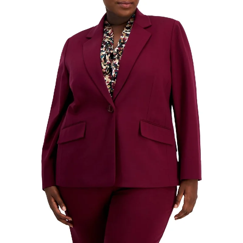 Cozy women’s clothing for the colder months   Plus Womens Solid Viscose Open-Front Blazer
