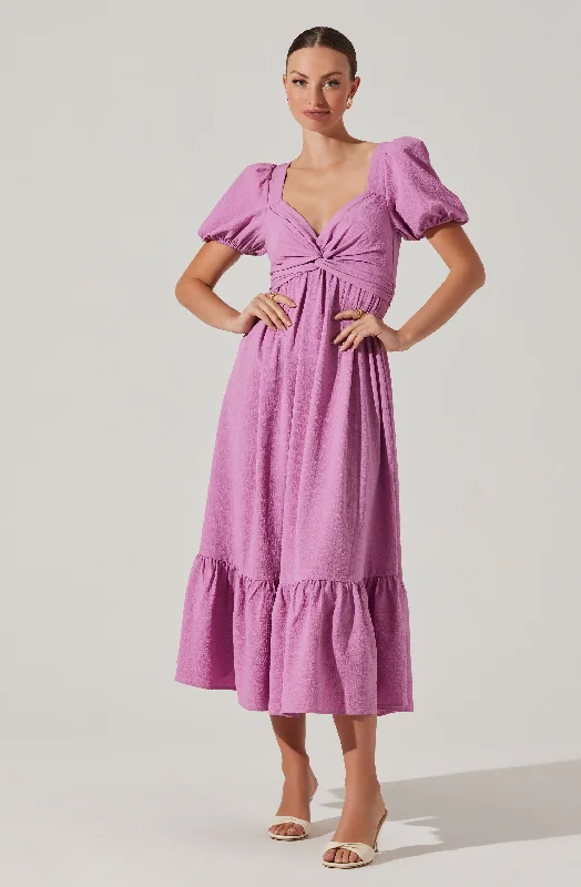 Chic, modern looks for the stylish woman   Twist Bust Tie Back Midi Dress