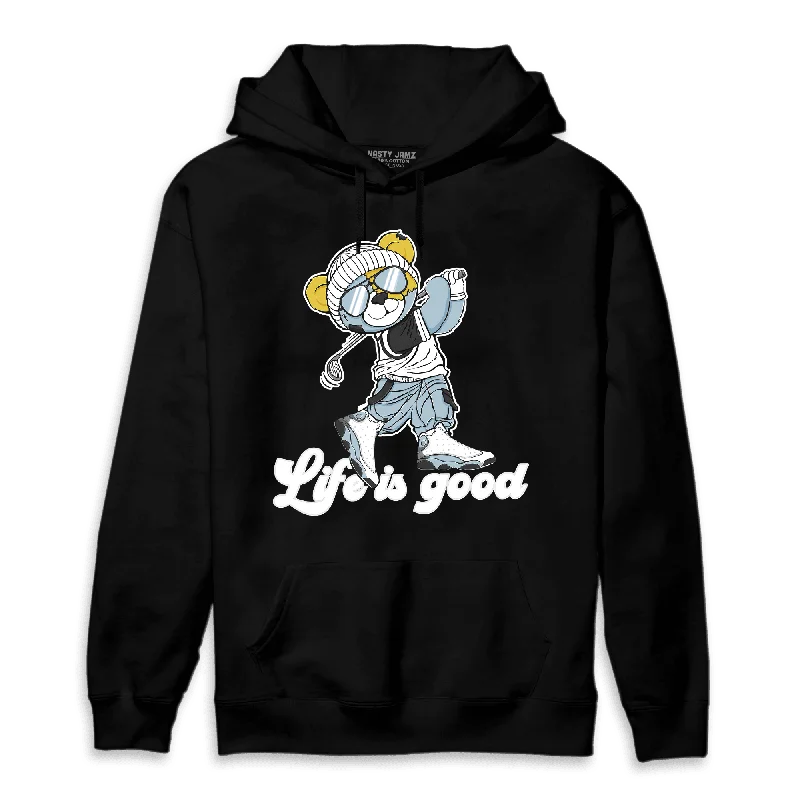 Comfortable yet stylish outfits for women on the go   NastyJamz Blue Grey 13s Hoodie Match BER Like Golf