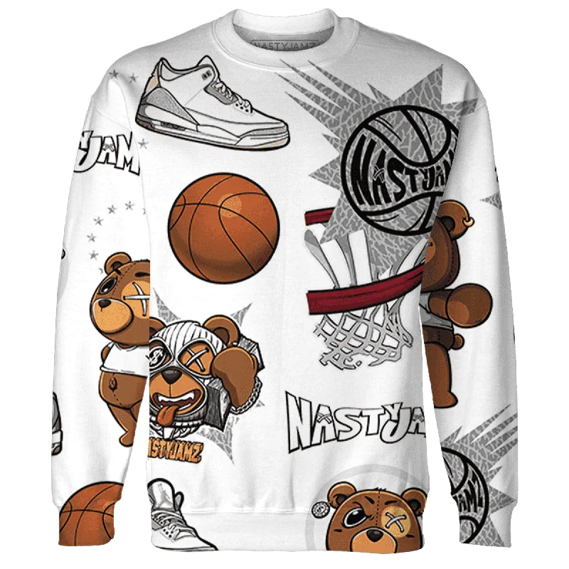 Chic for every occasion and style   NastyJamz Craft Ivory 3s Sweatshirt Match BER Icon Wallpapers 3D All-Over Print