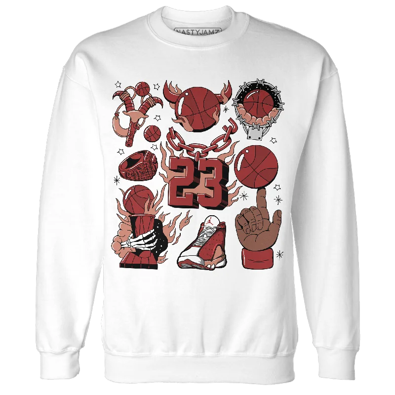 NastyJamz Dune Red 13s Sweatshirt Match Neclaces Number 23