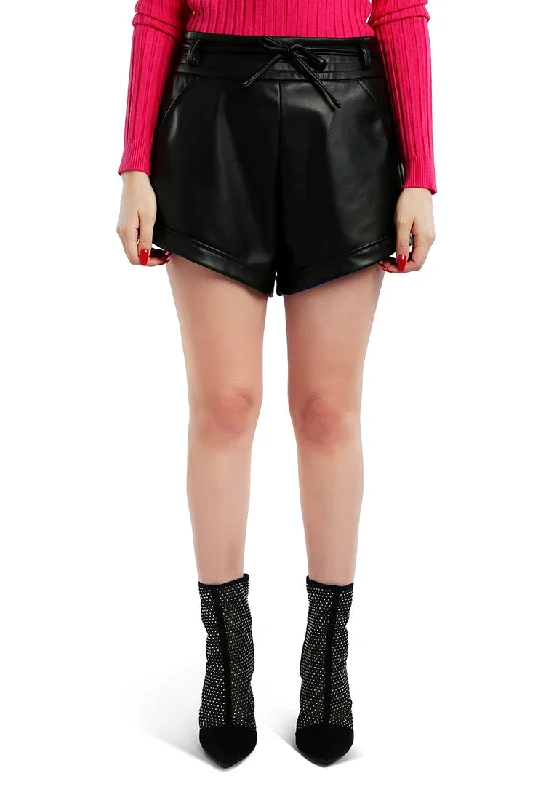 faux leather shorts