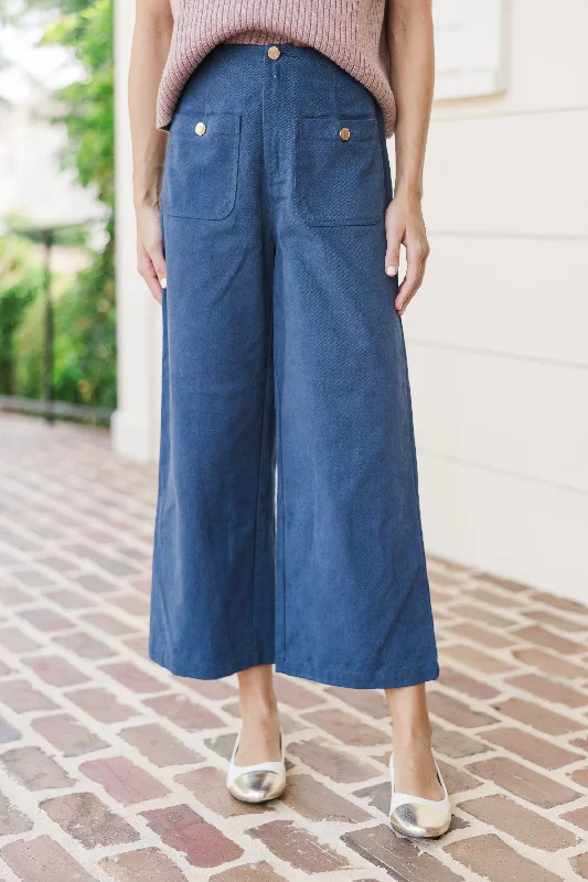 Fashionable, yet affordable women’s apparel   Let's Be Honest Navy Blue Canvas Pants