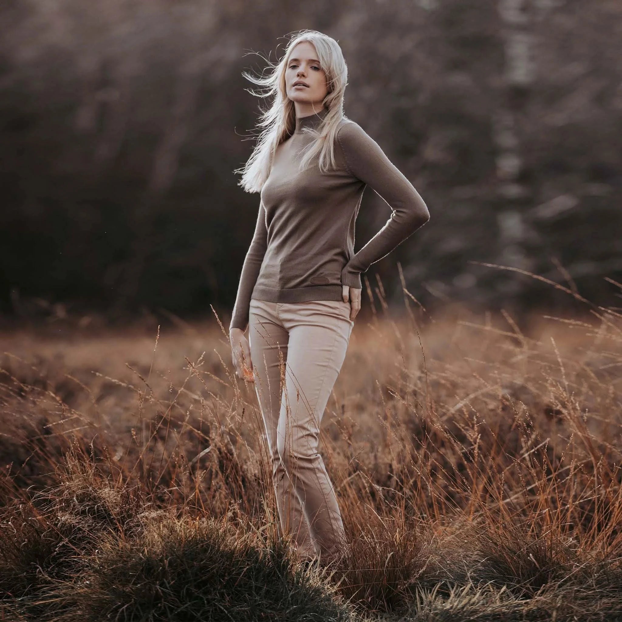 Merino Wool Turtle Neck Camel Jumper