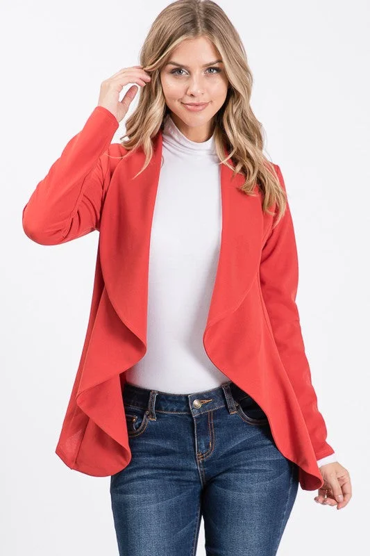 Ninexis Long Sleeve Crepe Flare Blazer