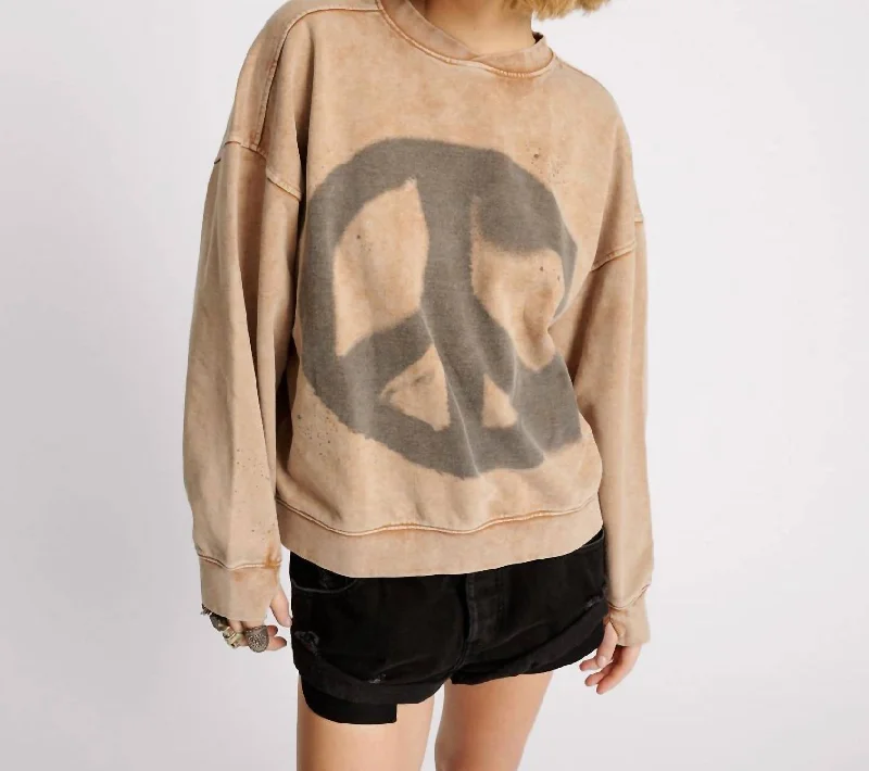Affordable fashion that looks high-end   Peace Retro Sweater In Brown