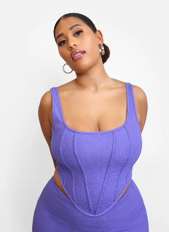 Latest fashion trends for modern women   Winnie Textured Corset Top - Periwinkle