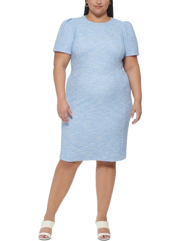 Chic, modern looks for the stylish woman   Plus Womens Tweed Midi Sheath Dress