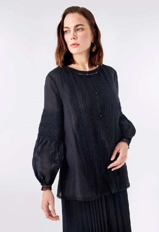 Elegant casual clothing for modern women   Lace Crochet Overlay Outerwear