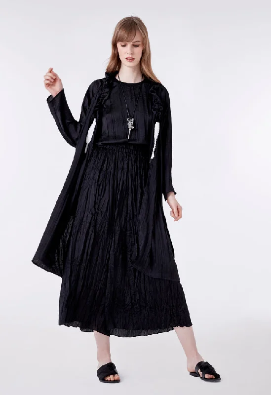 Versatile fashion for every type of woman   Black Drawstring Neck Outerwear