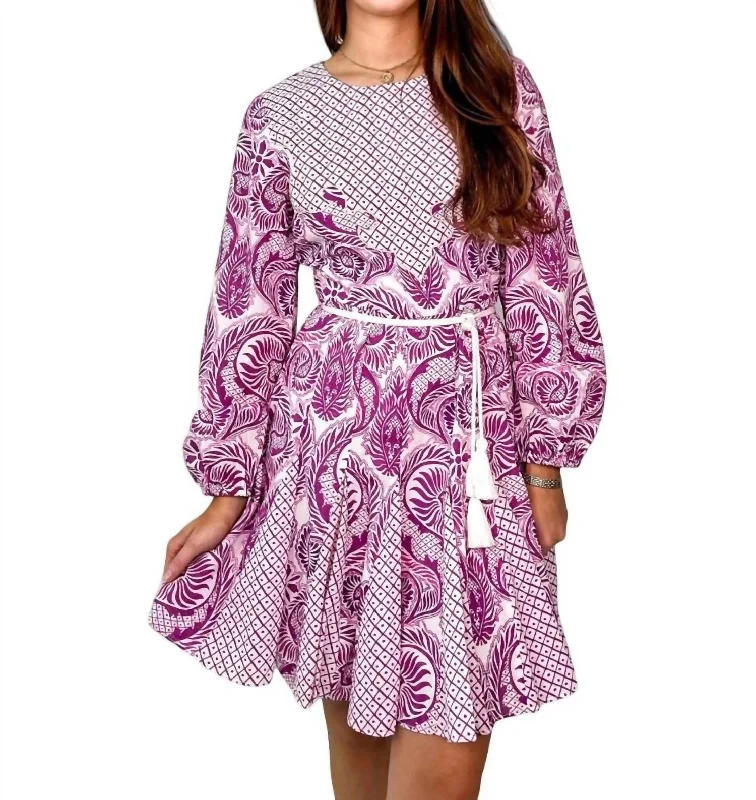 Sporty-chic women’s apparel for active lifestyles   Diandra Dress In Hollyhock Print