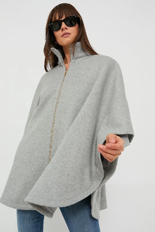 Statement pieces for the confident woman   Grey Full Zip Huntington Poncho