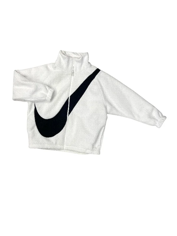Feminine silhouettes for the modern woman Jacket Fleece By Nike Apparel In Black & White, Size: S Feminine silhouettes for the modern woman Jacket Fleece By Nike Apparel In Black & White, Size: S