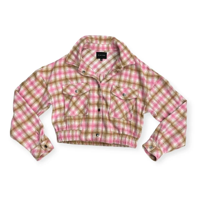 Fashion-forward women’s clothing on a budget Jacket Fleece By Timing In Plaid Pattern, Size: L Fashion-forward women’s clothing on a budget Jacket Fleece By Timing In Plaid Pattern, Size: L