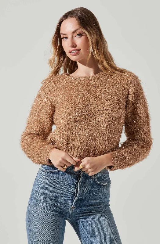 Elegant casual clothing for modern women   Alma Metallic Knit Sweater