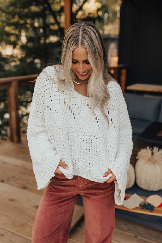 Trendy women’s clothing    Harvest Season Knit Sweater in Ivory