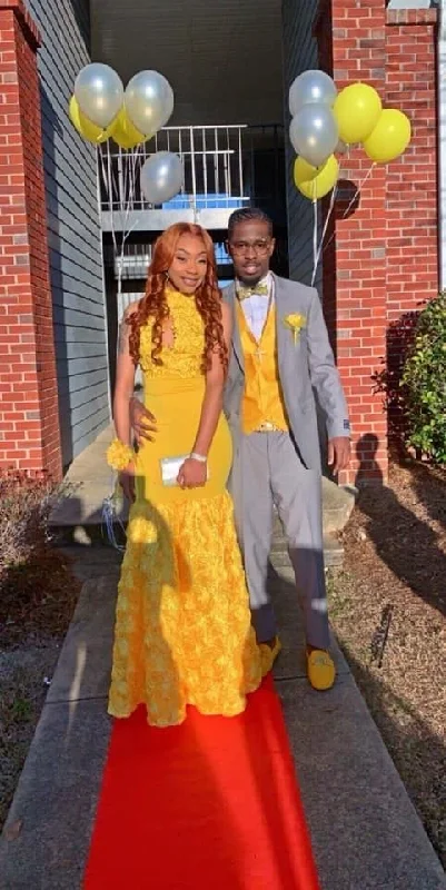Trendy women’s clothing with a modern twist   Yellow Mermaid Long Prom Dress , Charming Prom Dress    cg15316
